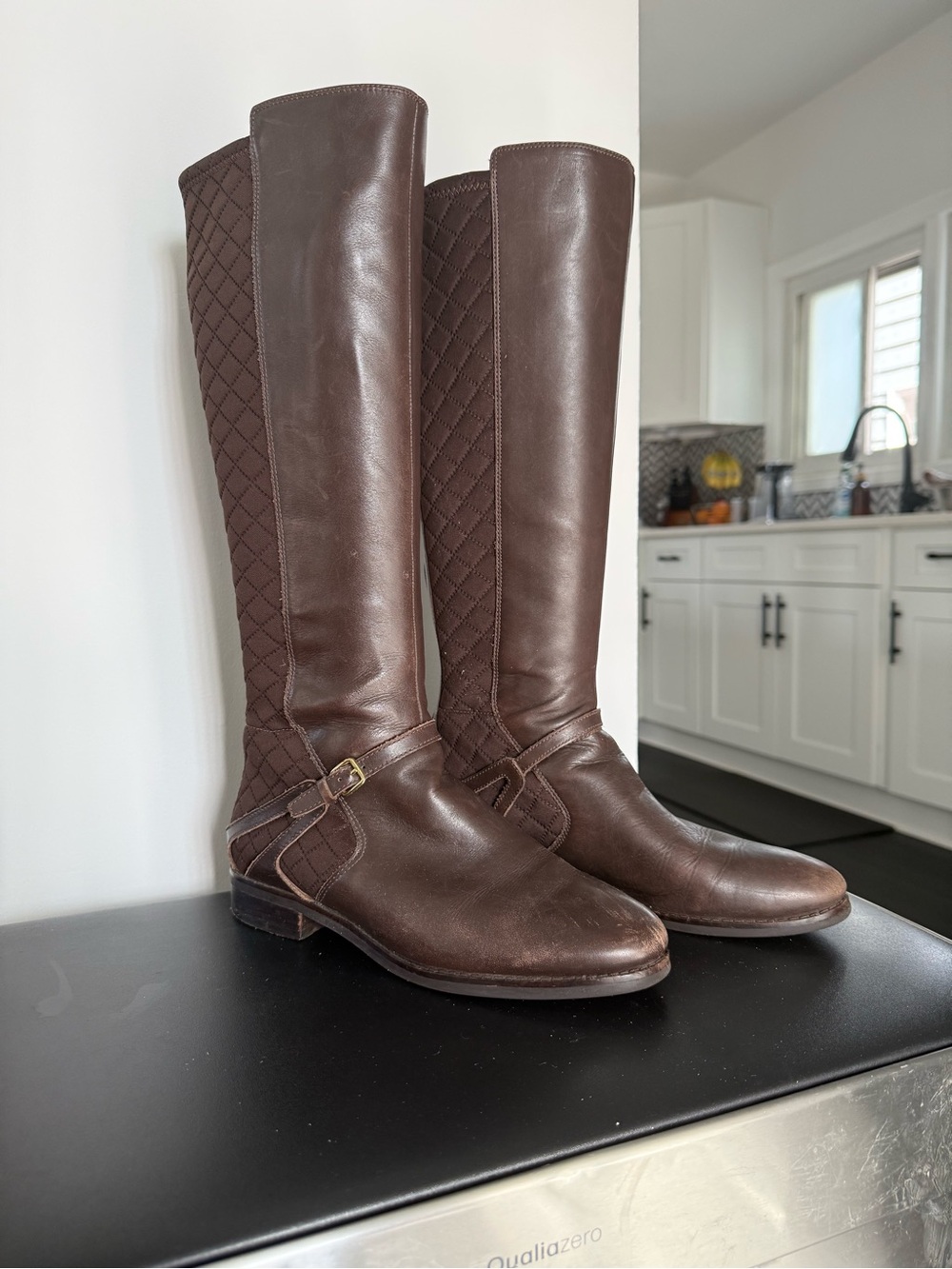 Cole Haan Brown Quilted Over-the-Knee Riding Boots